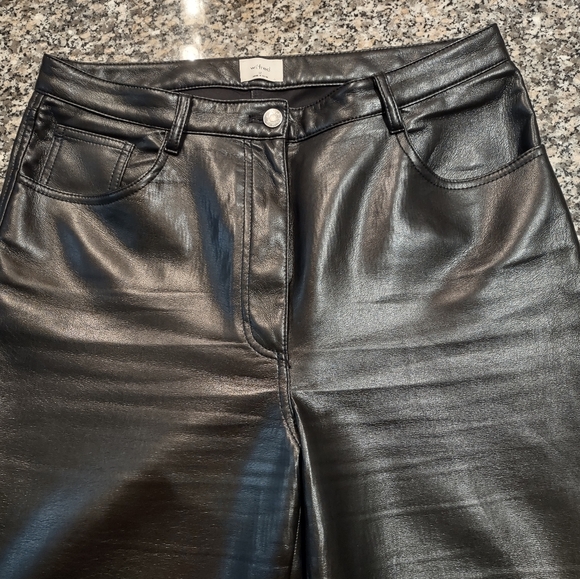 Aritzia Wilfred The Melina, Black, Vegan Leather, High Rise, 5 pockets, Size 12 - Picture 2 of 14
